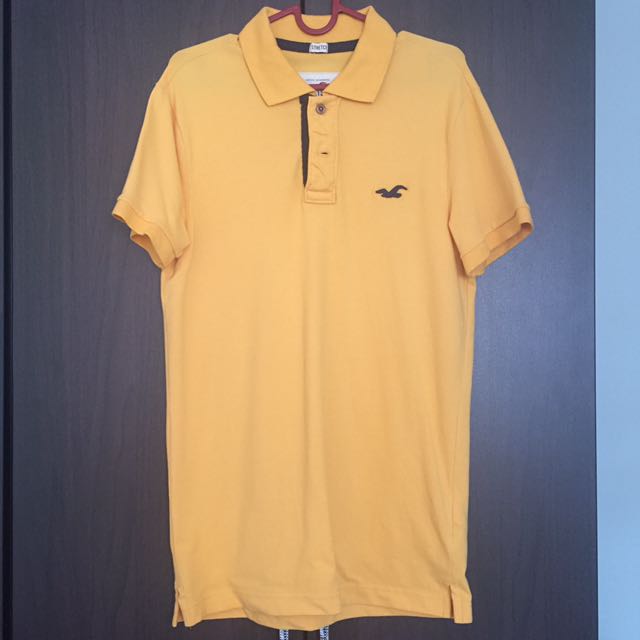 Yellow hollister polo shirt top