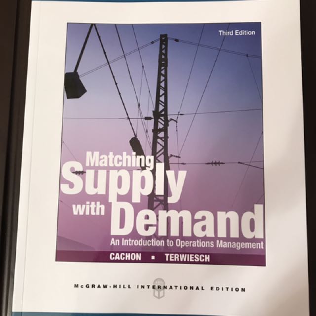 Matching Supply With Demand An Introduction To Operations