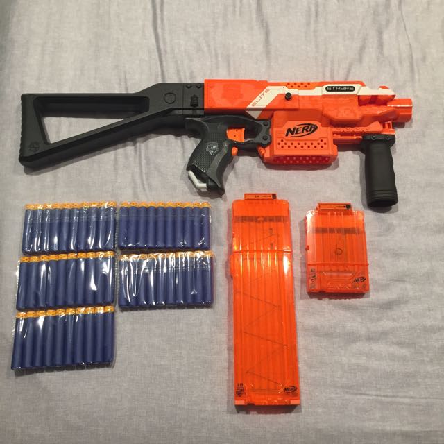 Nerf Stryfe w/ Worker Stock & Fore-grip, Hobbies & Toys, Toys & Games ...