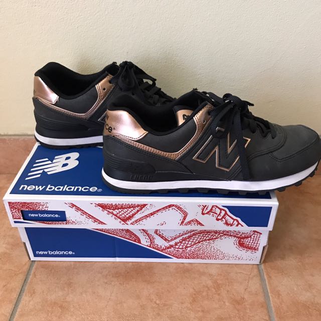 new balance 574 rose gold black