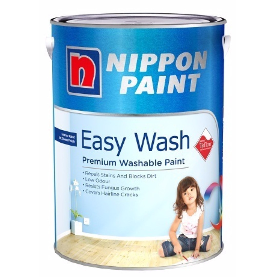 Nippon Paint Easy Wash Emulsion Paint with Teflon 5 Litre *Washable