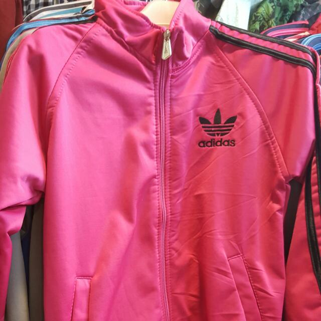 Pink Adidas With Black Stripe Jacket 