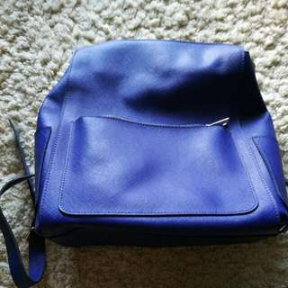 Rooty Synthetic Leather Blue Backpack