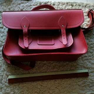 Cambridge Satchel Company Leather Red Satchel 15 inch