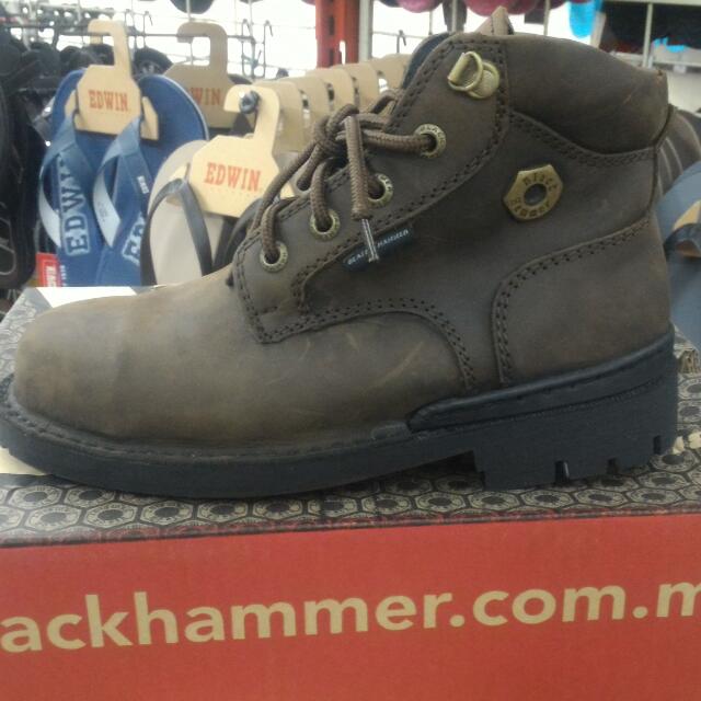 Black Hammer Leather Safety Shoes, Men 