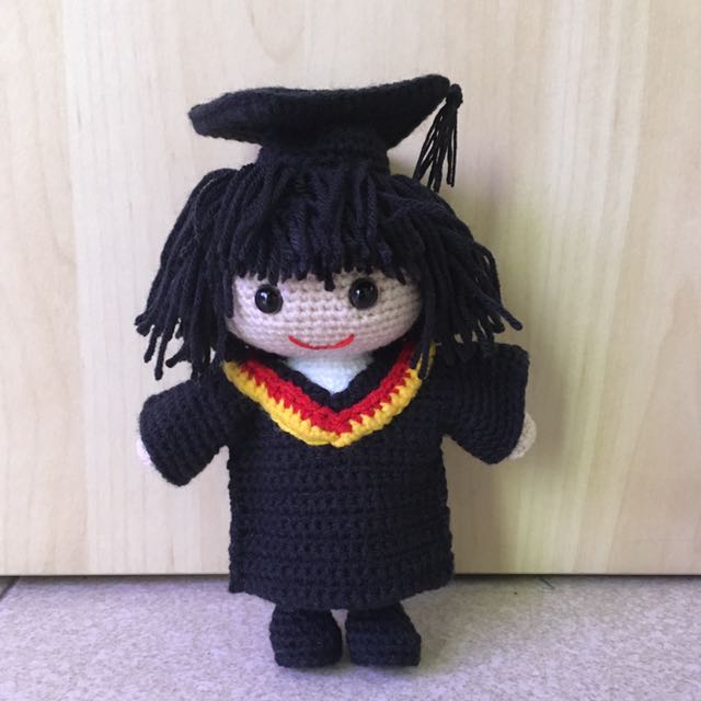 crochet graduation doll