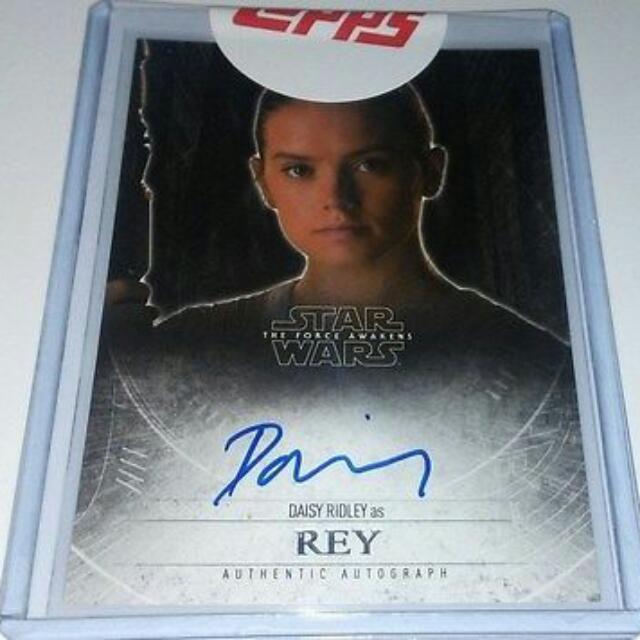 120607 Daisy Ridley Signed 8x10 STAR WARS Topps Photo Rey AUTO BAS WITNESSED COA 