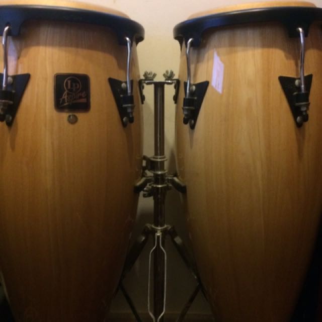 LP Aspire Conga Set w/stand (Natural), Hobbies & Toys, Music & Media