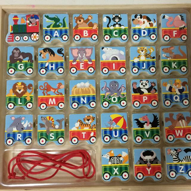 melissa and doug alphabet train lacing beads