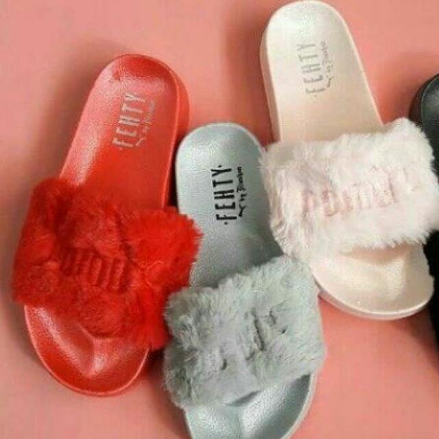 red puma fenty slides