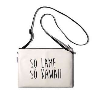 Auth. FIG & VIPER "So Lame, So Kawaii " PU Leather Sling Shoulder Bag
