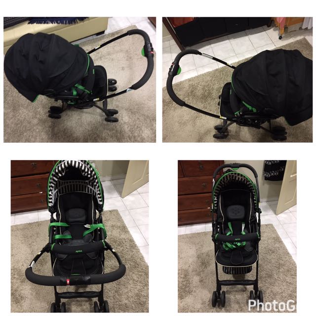 Aprica stroller green top