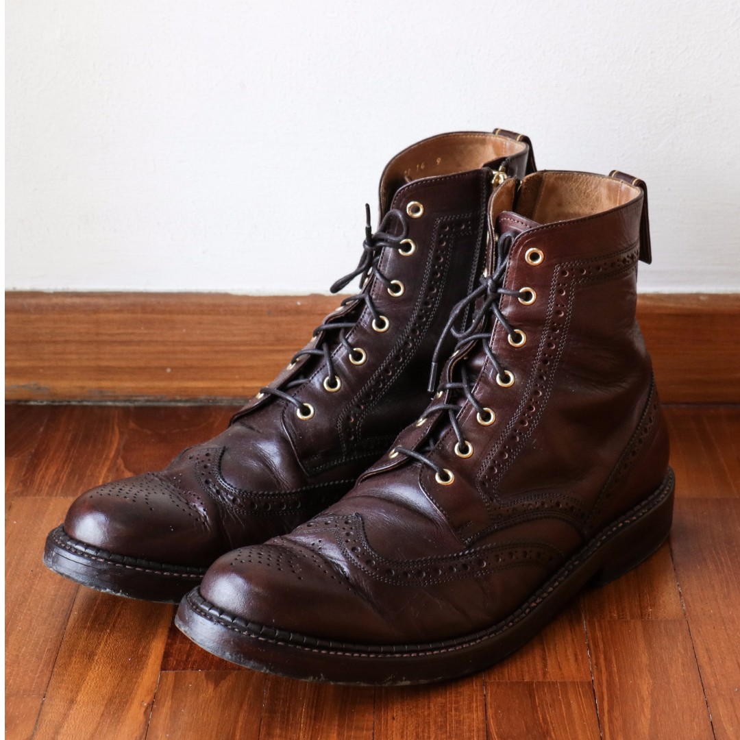 Foot The Coacher Zip Up Wing Brogue Boots