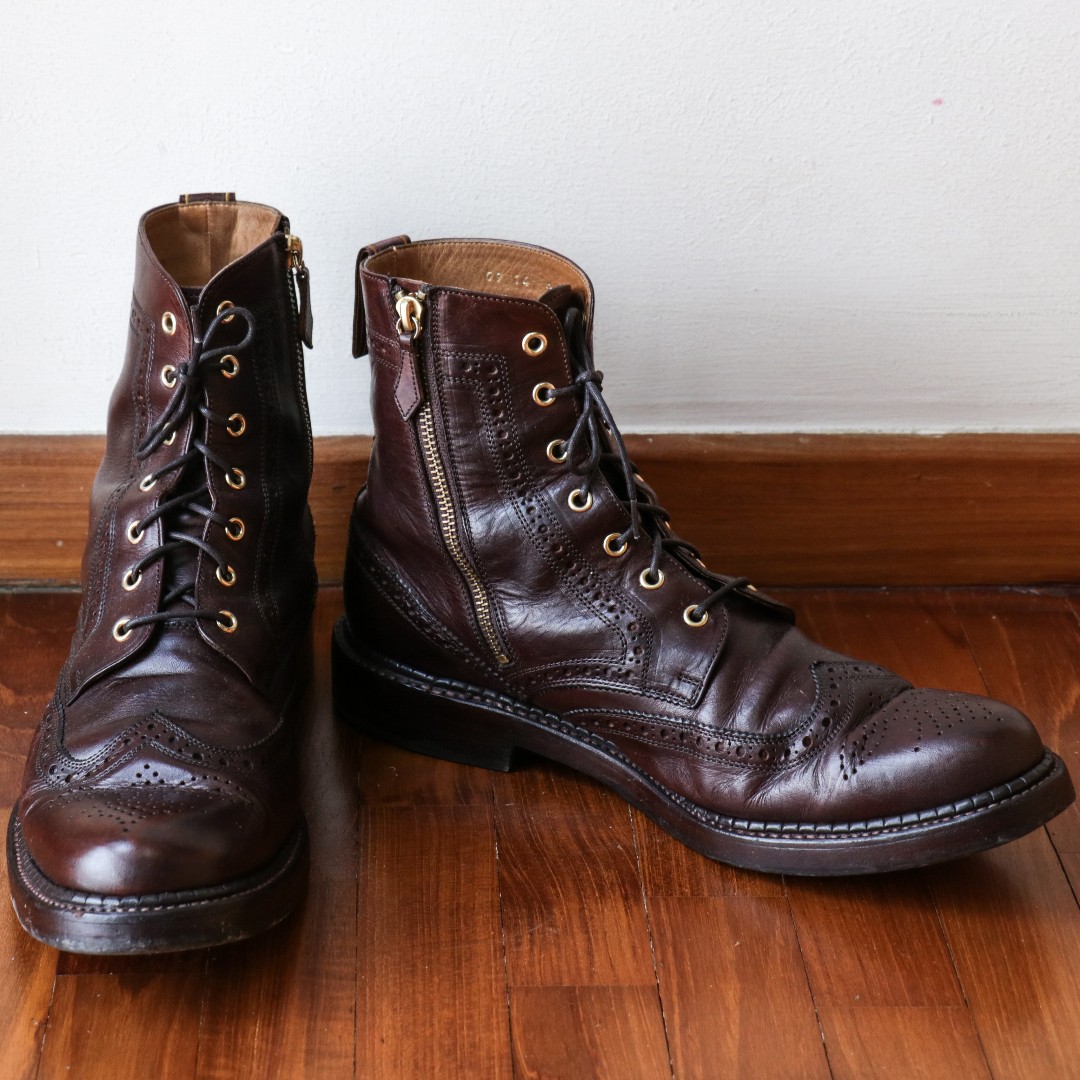 Foot The Coacher Zip Up Wing Brogue Boots