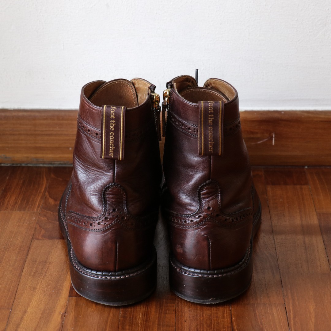 Foot The Coacher Zip Up Wing Brogue Boots