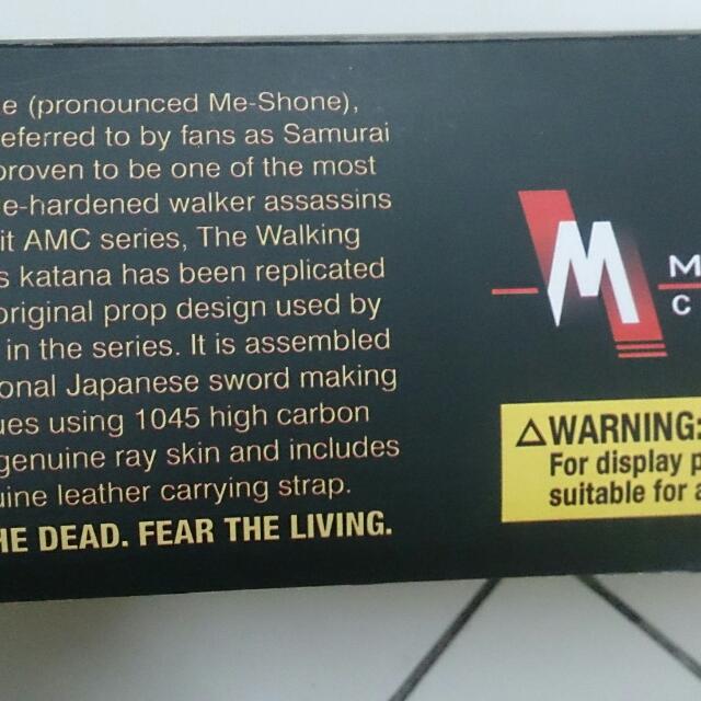 Master Cutlery The Walking Dead Michonne Katana Replica, Hobbies