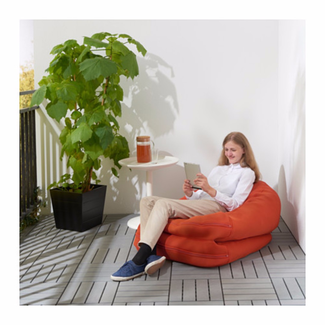 New Ikea BUSSAN indoor outdoor Beanbag Orange Furniture
