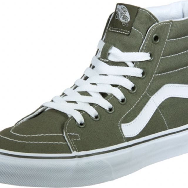 vans high top olive green