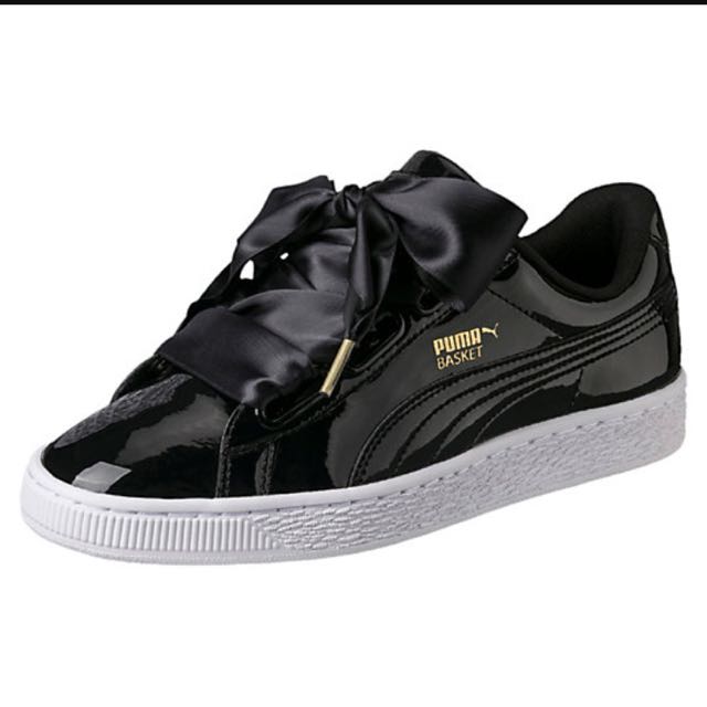WOMEN PUMA PATENT HEART BLACK TRAINER SHOE Women s Fashion