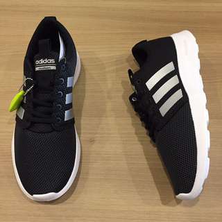 adidas cloudfoam swift racer 輕 黑 銀logo 全新 公司貨 大尺碼