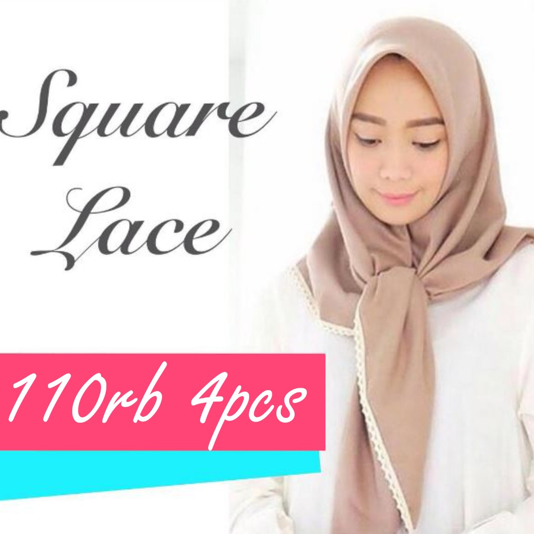 Kerudung Hijab Jilbab Instan Instant Simple Syari Khimar Square Lace
