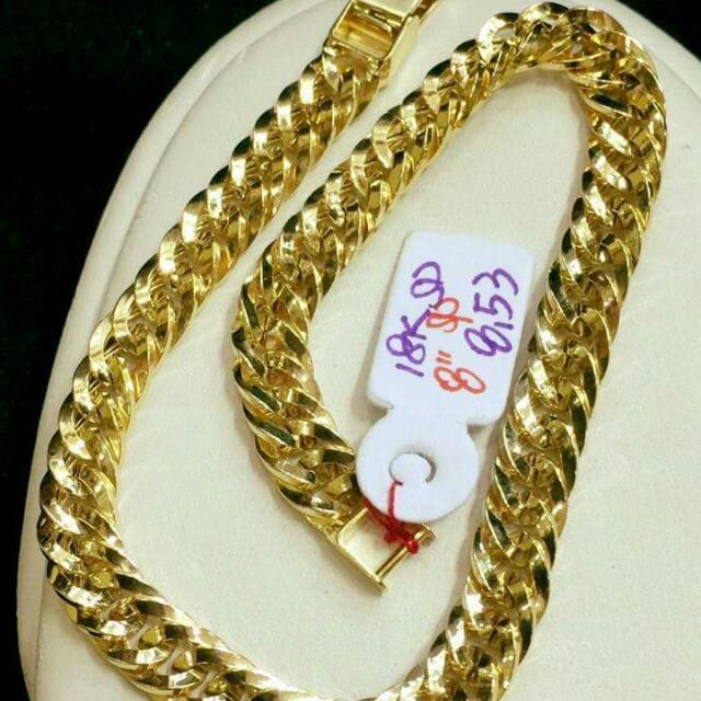 Men's Bracelet 18k Saudi Gold, Men's Fashion, Accessories on Carousell