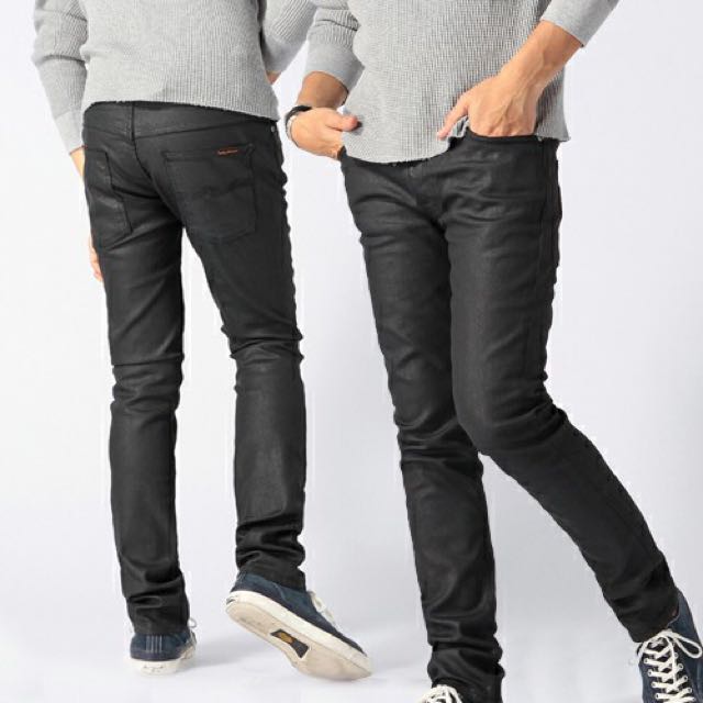 Nudie Jeans Mens Thin Finn Jean In Back 2 Black