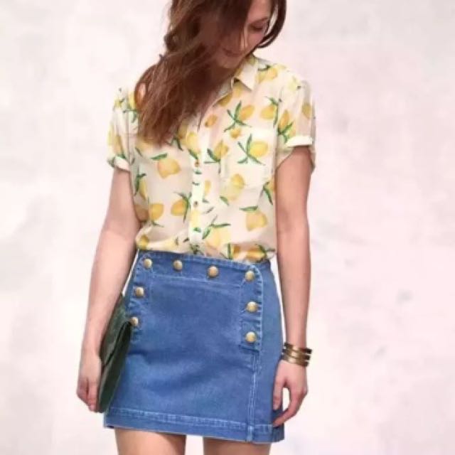 Sezane French Brand Denim Skirt Women S Fashion Clothes Pants