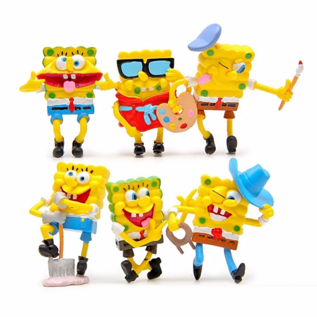 Spongebob Squarepants Figurines Cake Toppers Set 6 Pcs A Set