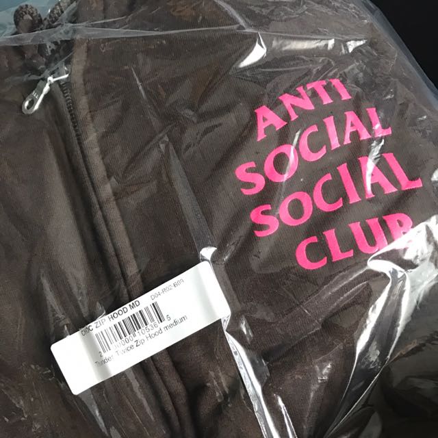 Anti Social Social Club Assc Thunder Twice Zip Hoodie Get Weird Long Sleeve  Black Size M, Men'S Fashion, Tops & Sets, Tshirts & Polo Shirts On Carousell