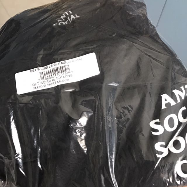 Anti Social Social Club Assc Thunder Twice Zip Hoodie Get Weird Long Sleeve  Black Size M, Men'S Fashion, Tops & Sets, Tshirts & Polo Shirts On Carousell