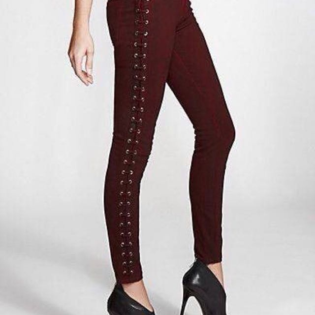 GUESS kate skinny merlot red jeans Women s Fashion Bottoms