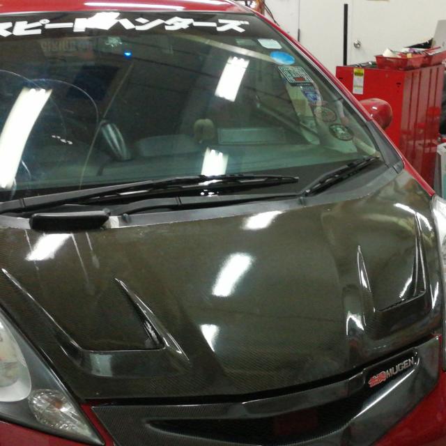 J S Racing Style Carbon Fiber Bonnet For Honda Fit Jazz Ge6 Ge8 Car Accessories On Carousell
