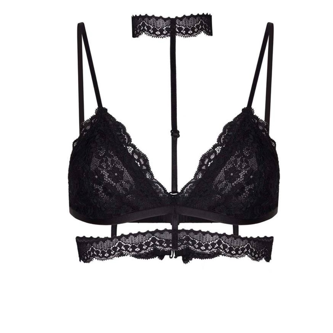 SHEIN Contrast Lace Underwire Mesh Slips Sexy Lingerie With Thong, Women's  Fashion, New Undergarments & Loungewear on Carousell