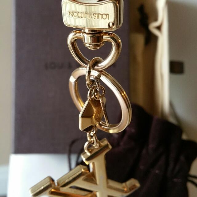 Louis Vuitton Silver and Gold Metal Twist Bag Charm Key Holder