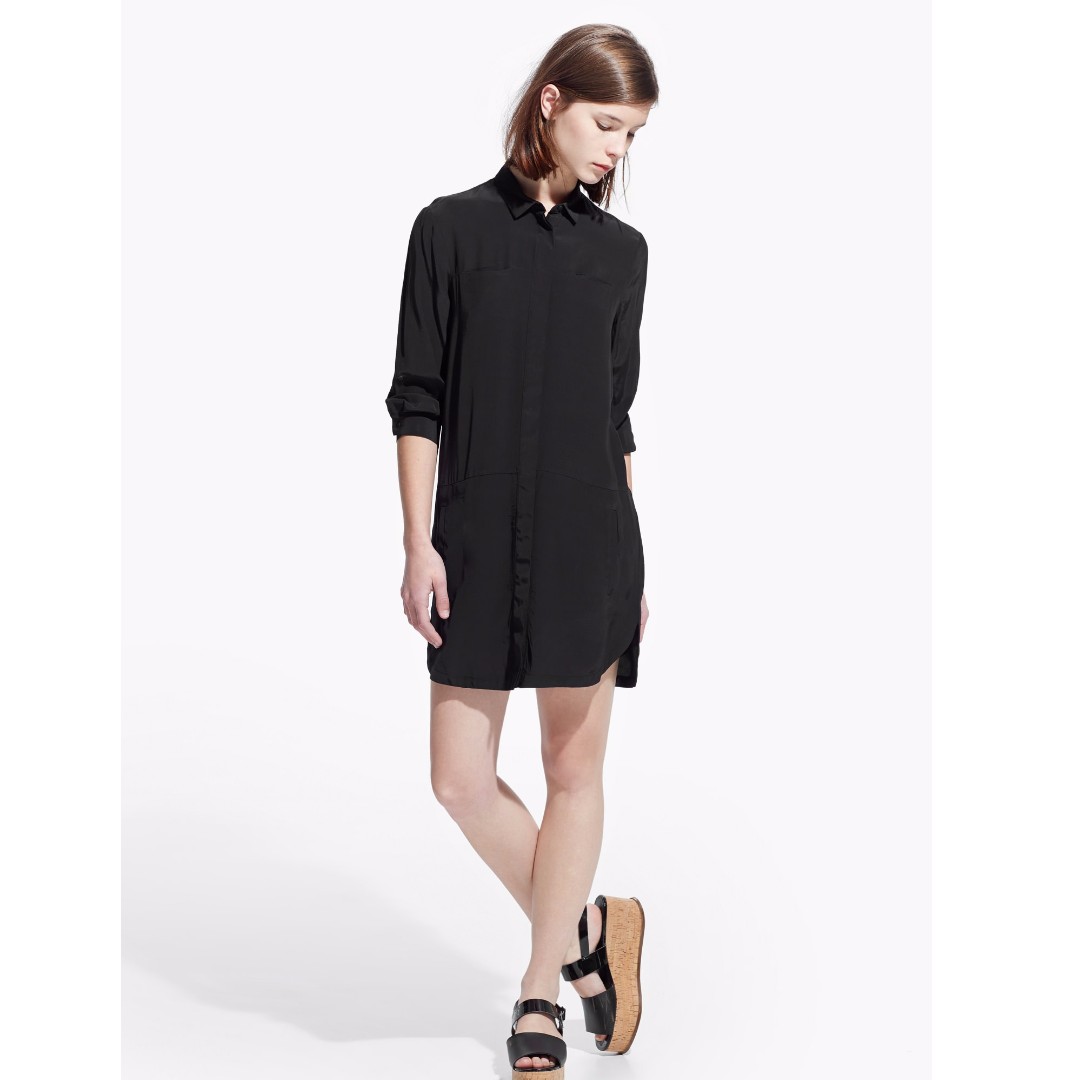 Mango black shirt dress clearance