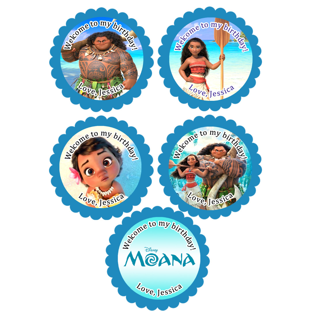 Personalized, Customized Moana Cupcake Toppers, Babies ...