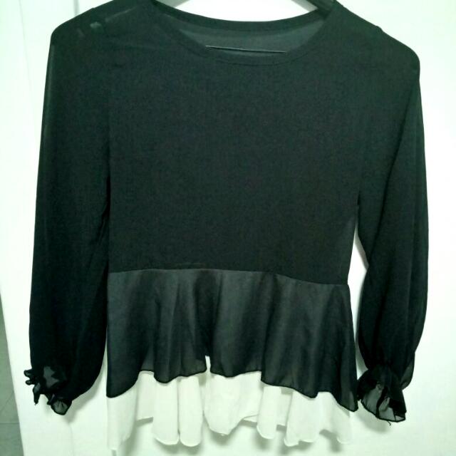 Sheer Peplum, Women's Fashion, Tops, Blouses on Carousell