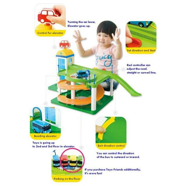 Tayo the Little Bus Elevator Car Park Garage Playset, Hobbies & Toys ...