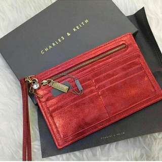 Charles & Keith Zip Card Holder With Box and Dustbag