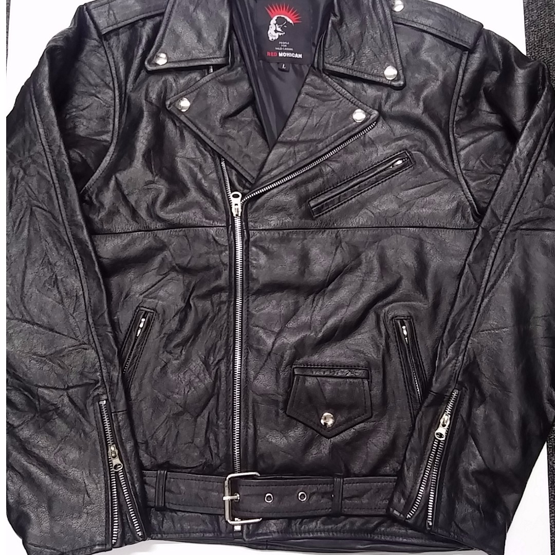 Authentic Leather Jacket Classic Biker Rock Style Band Merch Brand New Small Size Left