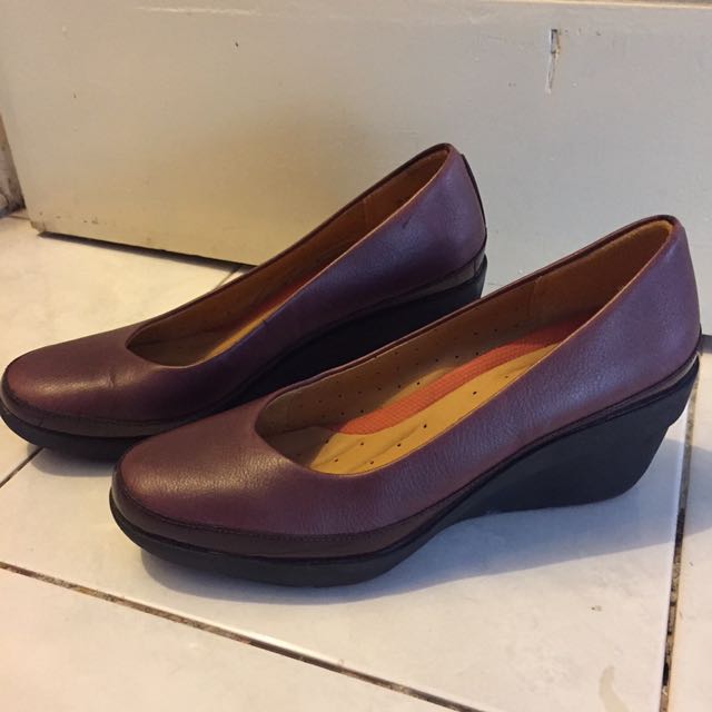 Clarks Maroon Shoes UK5
