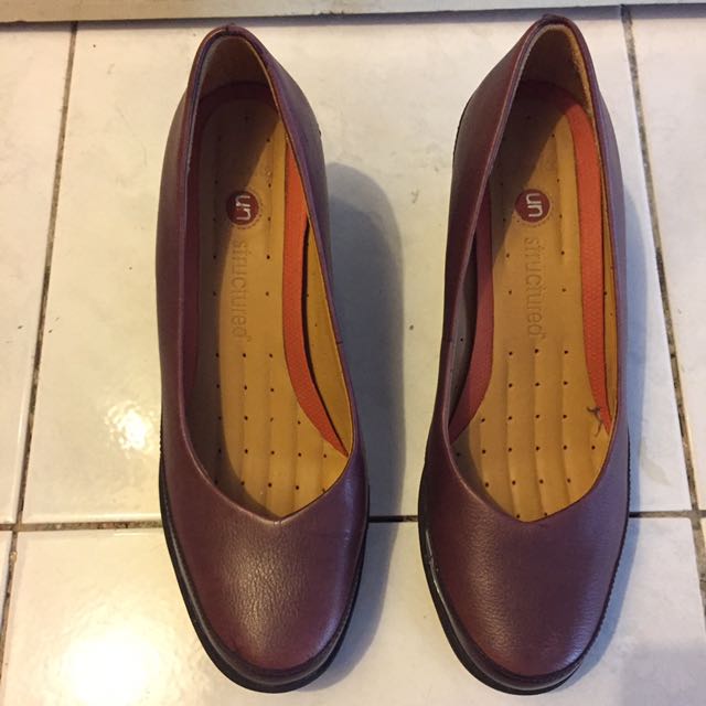 Clarks Maroon Shoes UK5