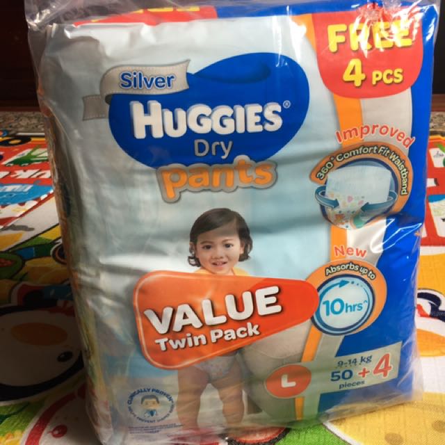 Huggies Diaper, L size, Pants, Babies & Kids, Bathing & Changing