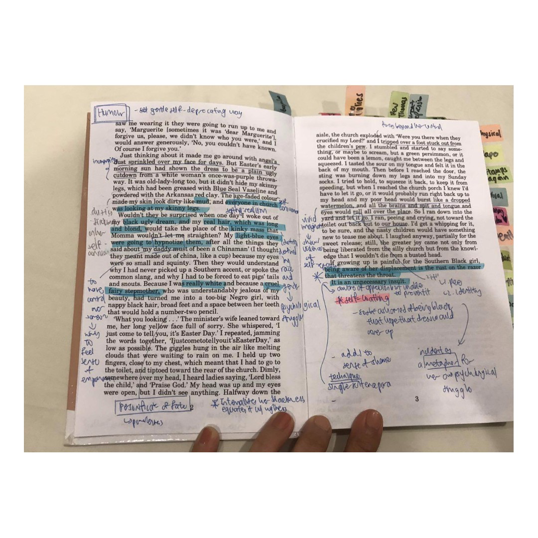 I Know Why The Caged Bird Sings By Maya Angelou Annotated 45 Points Ib Hl Literature Acs I Books Stationery Textbooks On Carousell