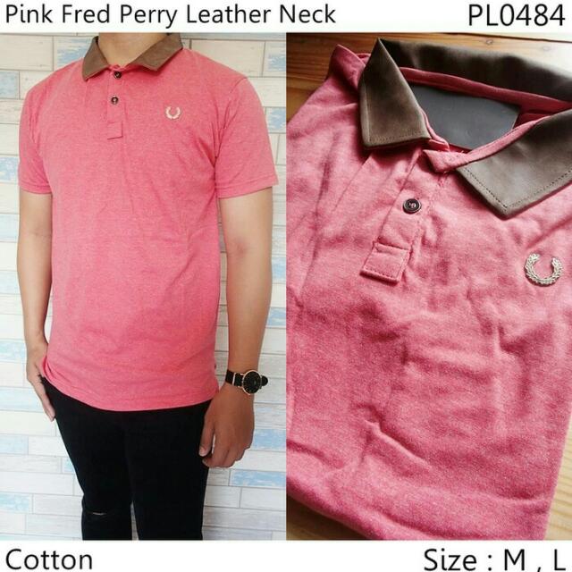 Kaos Polo Pria Fashion Distro Keren Pink Fred Perry Leather Neck Olshop Fashion Olshop Pria Di Carousell