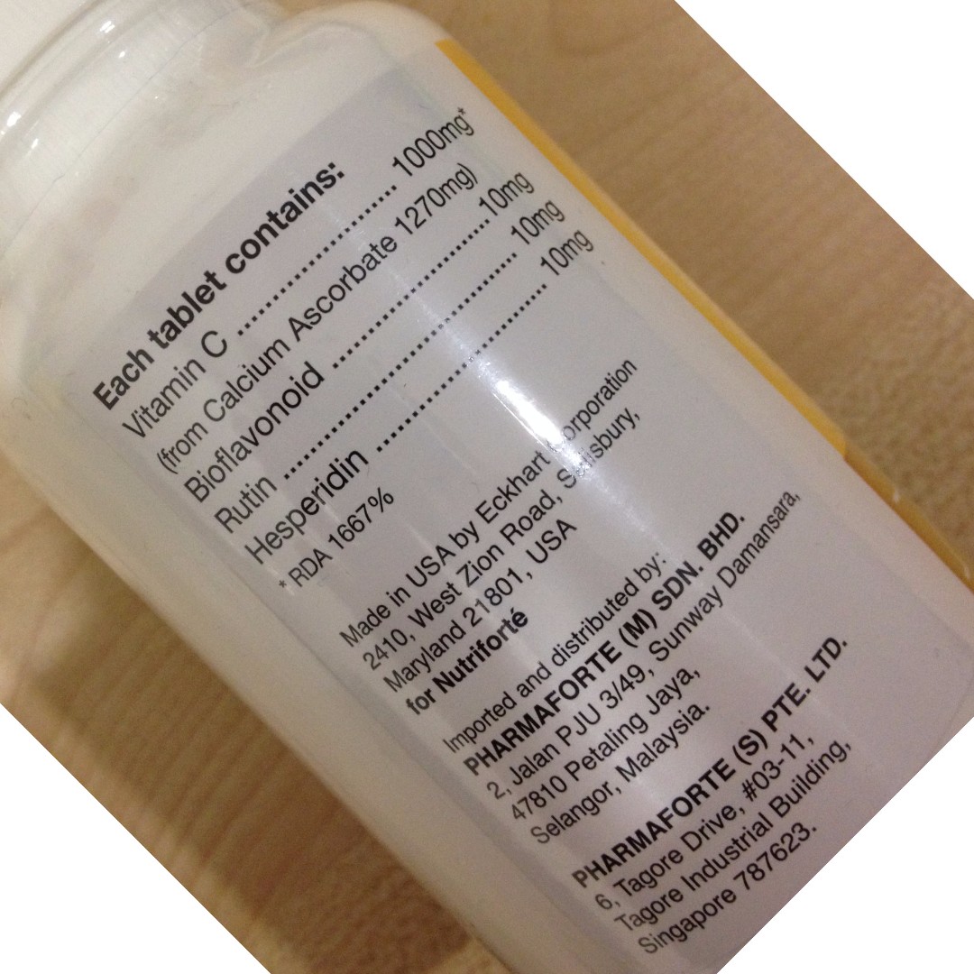 Nutriforte Vitamin C (non acidic) 1000mg 60 tablets, Health & Nutrition