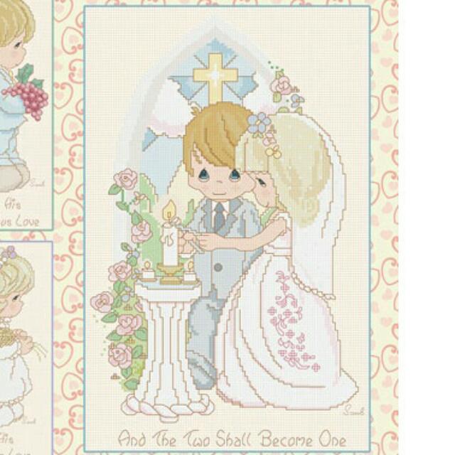 Precious Moments Wedding Cross Stitch Set Pm79 And The Two Shall Become One Hobbies Toys Stationery Craft Craft Supplies Tools On Carousell
