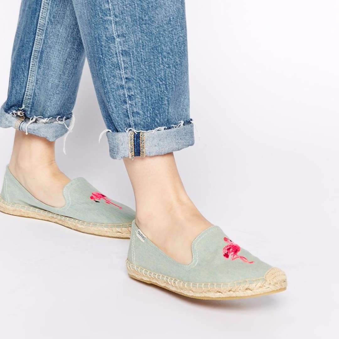 Soludos Flamingo Smoking Slipper Espadrilles Women s Fashion Footwear Flipflops and Slides on Carousell