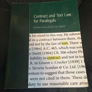 Contracts And Tort Law For Paralegals